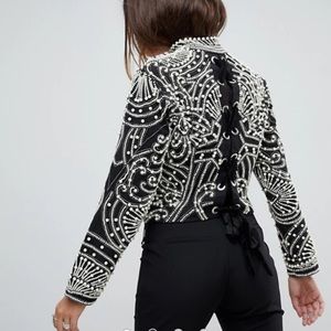 ASOS Pearl Embellished Jacket